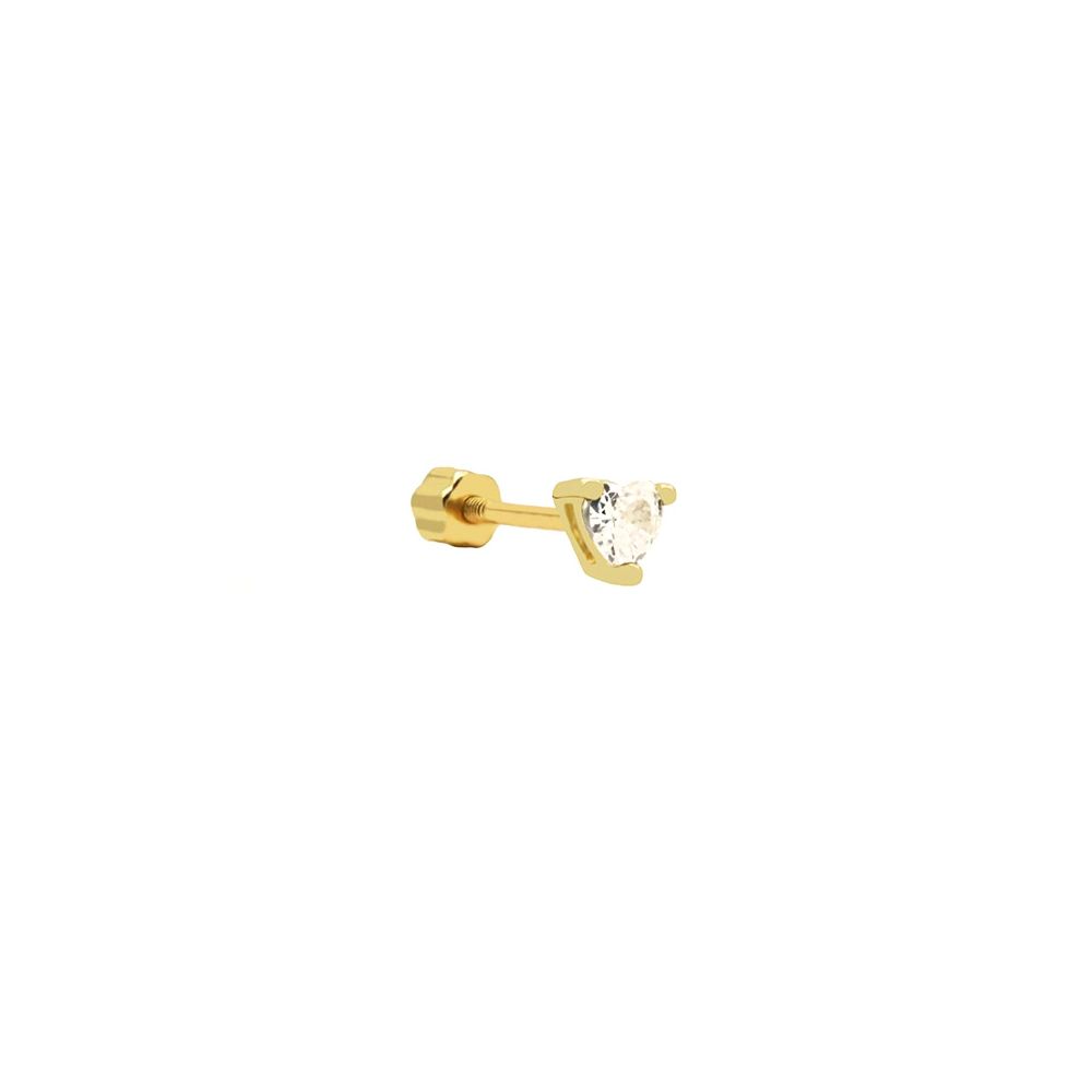 Piercing Zirconia Heart - Gold Color