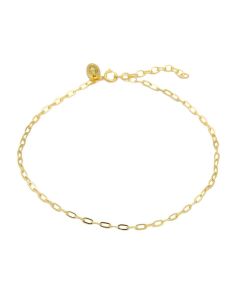 Karma Anklet Oval Chain - Gold Plated