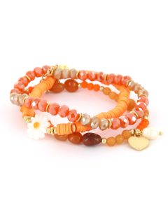 Biba Armbandenset Flower Orange - 54883