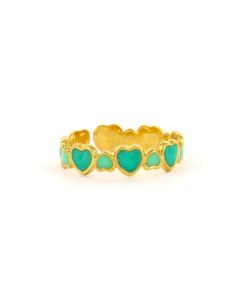 Biba Ring Colourful Joy Hearts - 7237-Groen