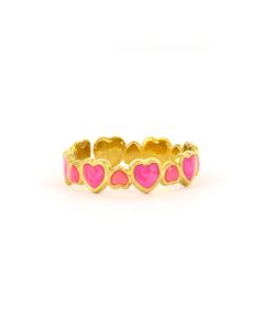 Biba Ring Colourful Joy Hearts - 7237-Roze