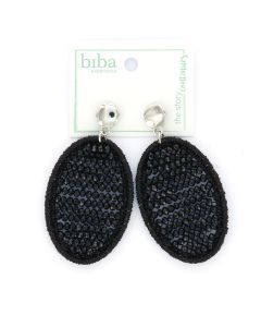 Biba oorbellen Facet Crystals Black - 81051