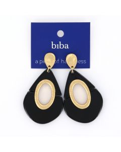 Biba oorbellen Breeze Black - 81330