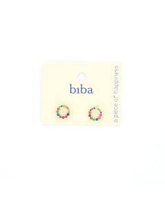 Biba oorknopjes Open Circle Multi - 82156-G