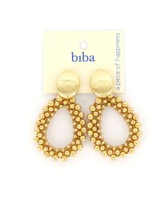 Biba oorbellen Crystal Beads - 83331-Goudkleur