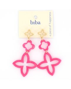 Biba oorbellen Star Fuchsia - 83379