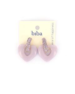 Biba oorbellen Heart Lilac - 83447