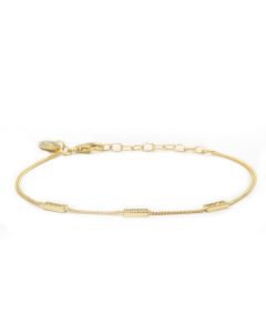 Karma Bracelet 3 Zirconia Rectangles - Gold Plated