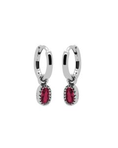 Hinged Hoops Vintage Oval - A74-Ruby Red
