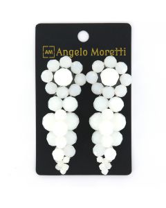 Angelo Moretti oorbellen Glass Bead - AMO1-Wit