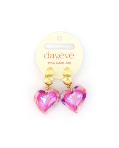Day&Eve Stone Heart oorbellen - E4116-Paars