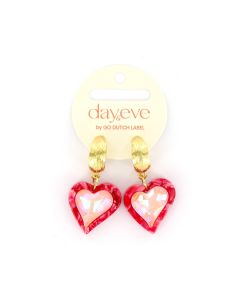 Day&Eve Stone Heart oorbellen - E4116-Roze