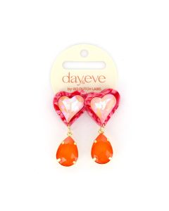Day&Eve Heart Drop oorbellen - E4117-Oranje