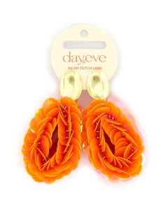 Day&Eve Big Sequin oorbellen - E4119-Oranje