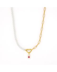 iXXXi Connect Ketting Heart meets Crystal-Roze