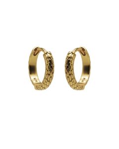 Plain Hinged Hoops Scales 13mm - Gold Color