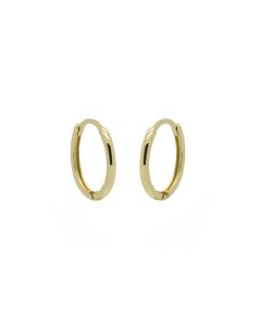 Karma Hinged Hoops Plain - 14K Gold