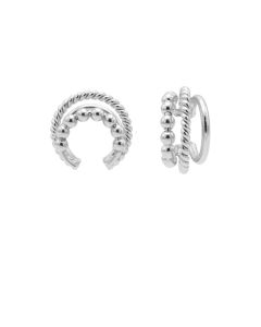 Earcuff Triple Dots Twister Plain-Zilver