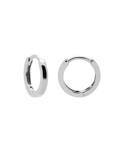 Karma Plain Hinged Hoops - Silver