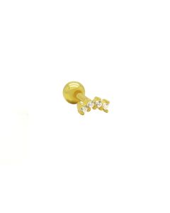 Piercing Zirconia Bow - Gold Color