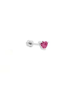 Piercing Zirconia Heart - Silver-Rood