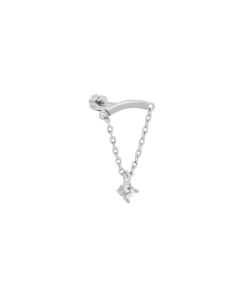 Piercing Zirconia Chain Dot   - Silver