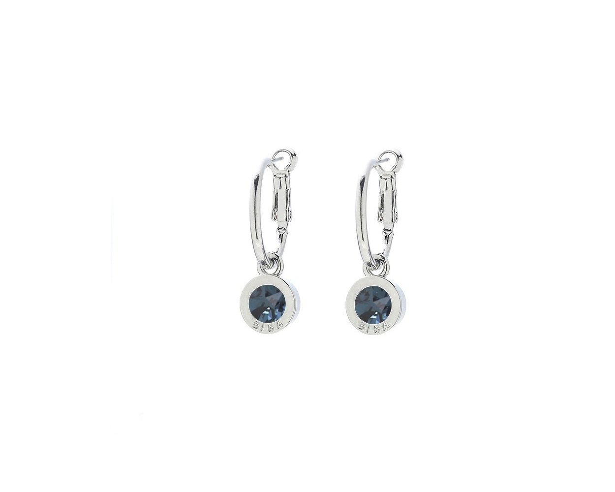 Biba Swarovski oorringen Denim Blue - 8107