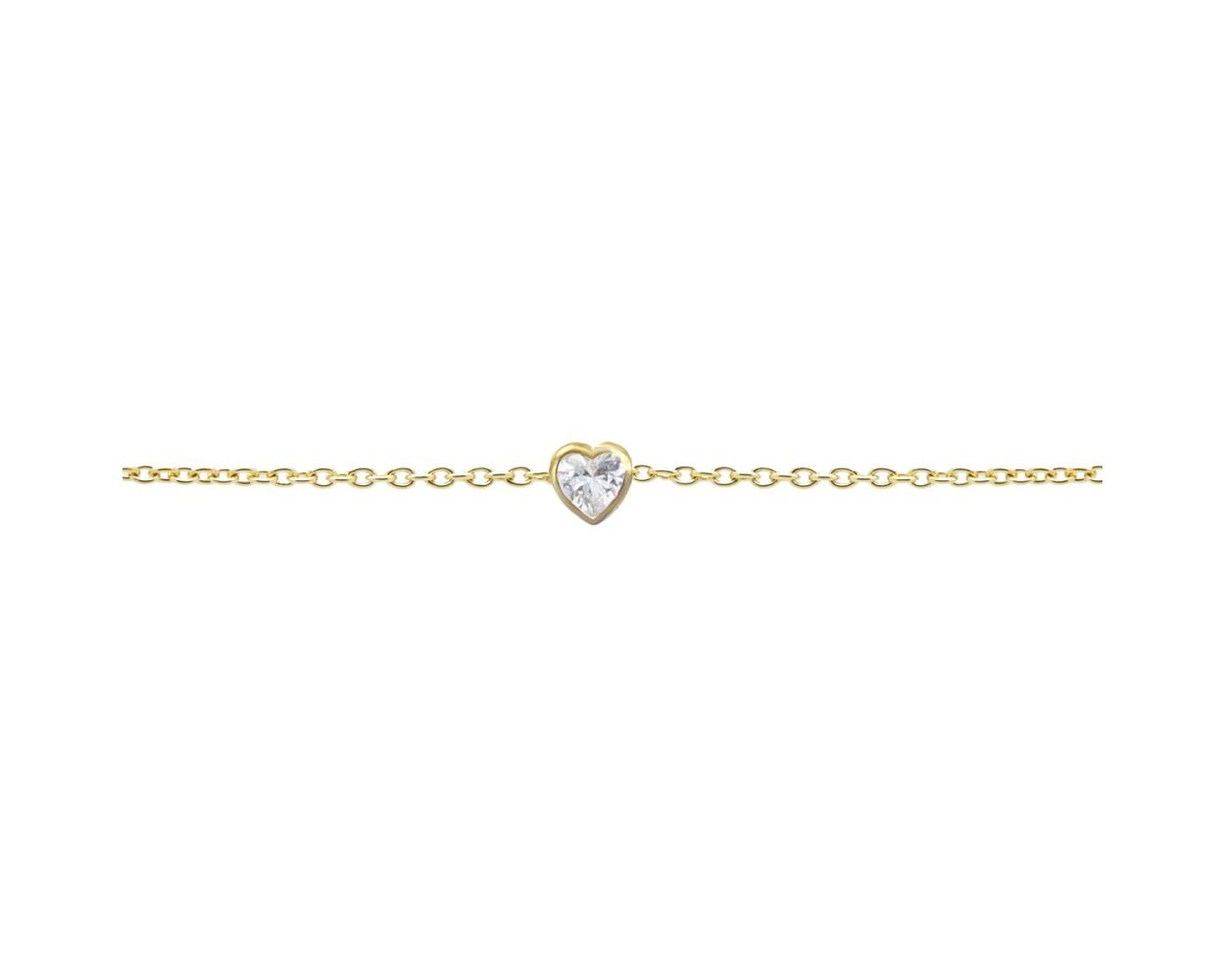 Karma Bracelet Zirconia Heart - Gold Plated