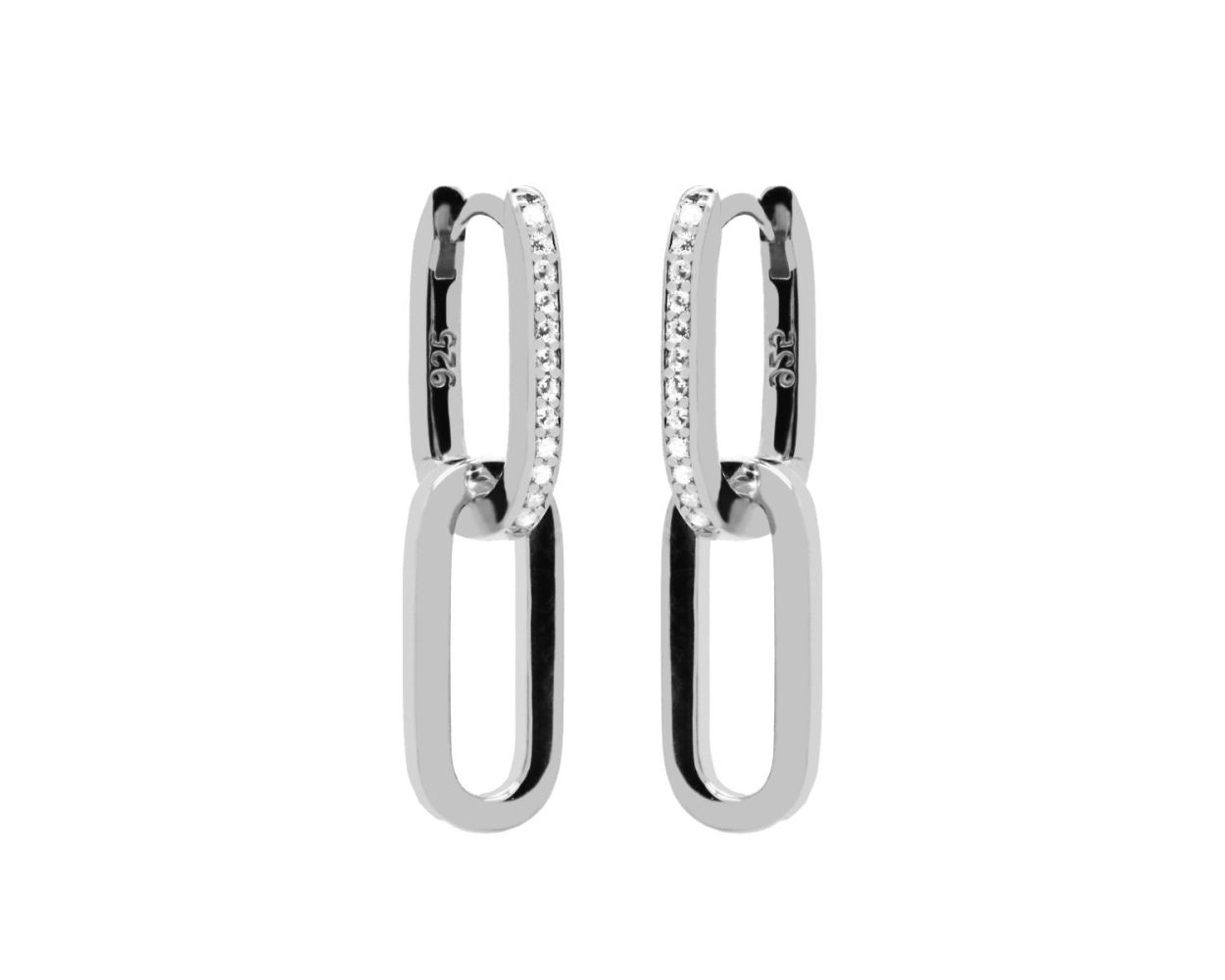 Hinged Hoops Zirconia Densely - Silver