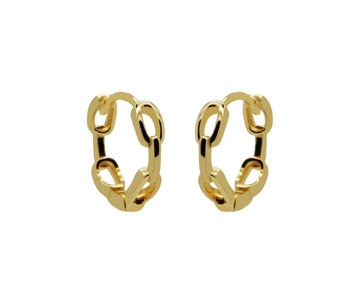 Hinged Hoops Chain 13MM - Gold Color
