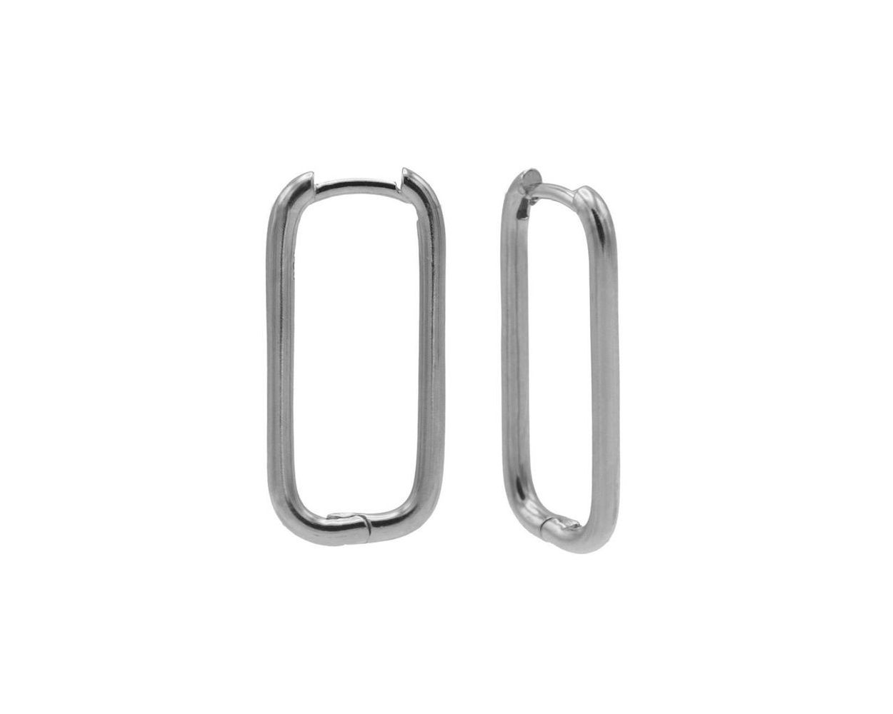 Plain Hoops Long Round Square RCC - Silver