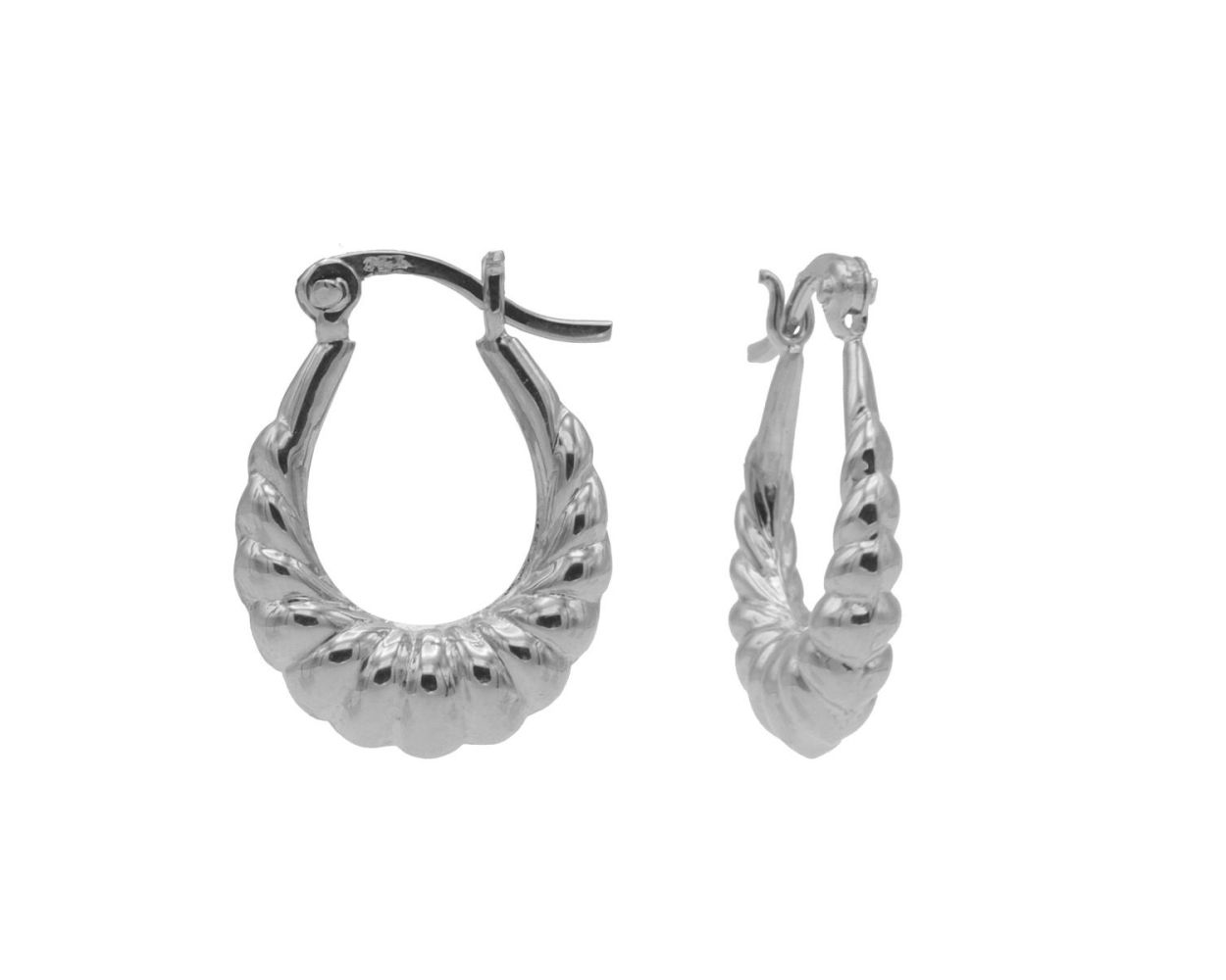 Plain Hoops Swirly Drop - Silver