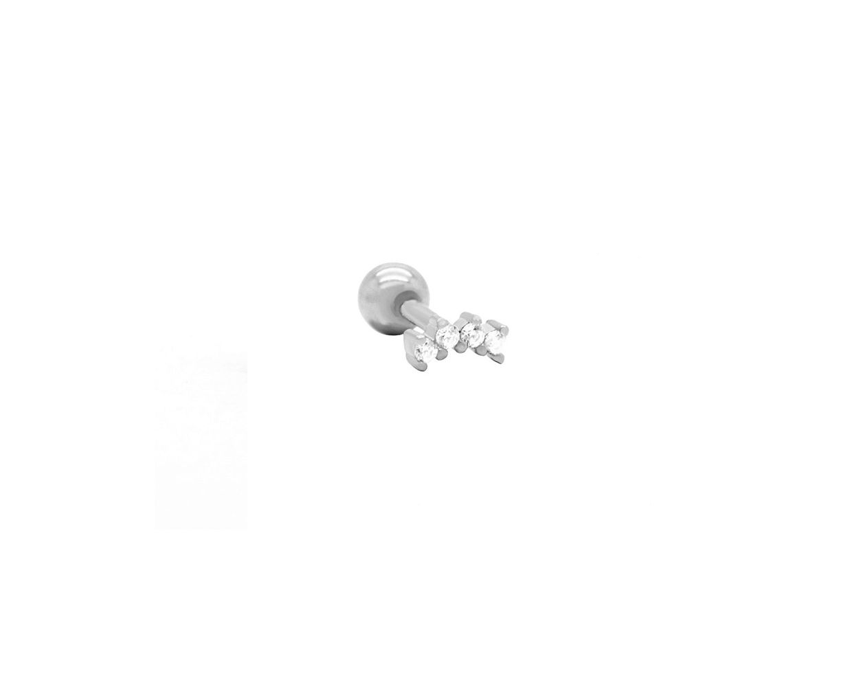 Piercing Zirconia Bow - Silver