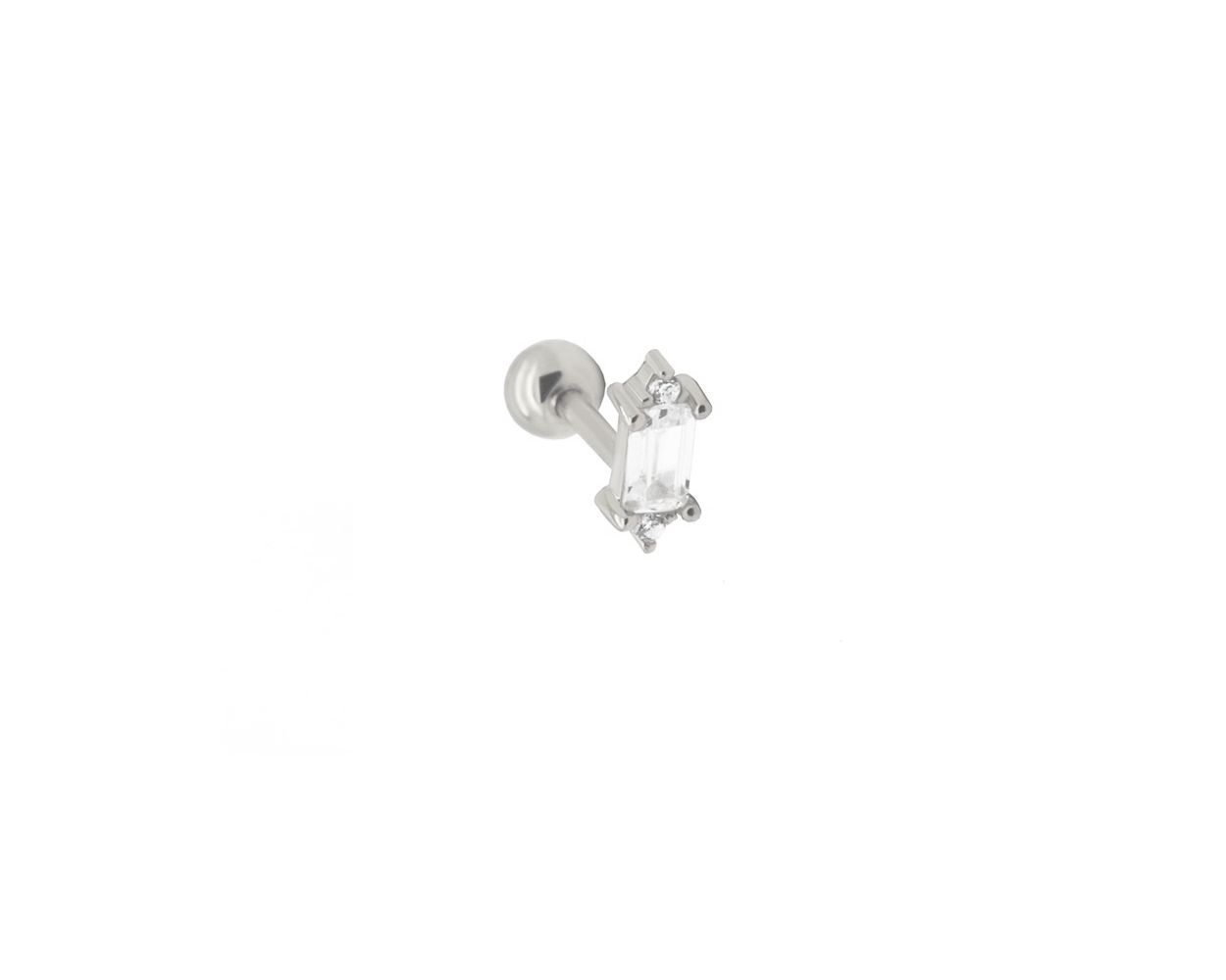 Piercing Zirconia Baguette - Silver