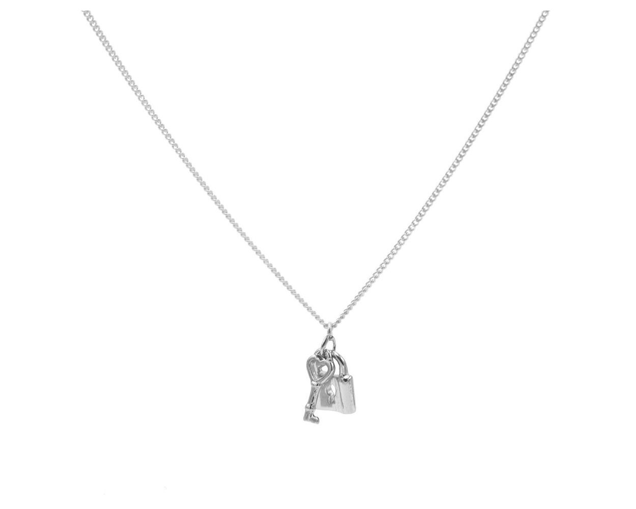 Karma Necklace Key Lock - Silver