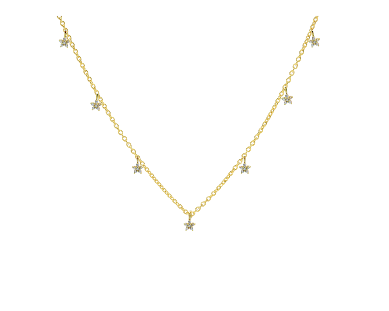 Karma Necklace Zirconia Flowers - Goldplated