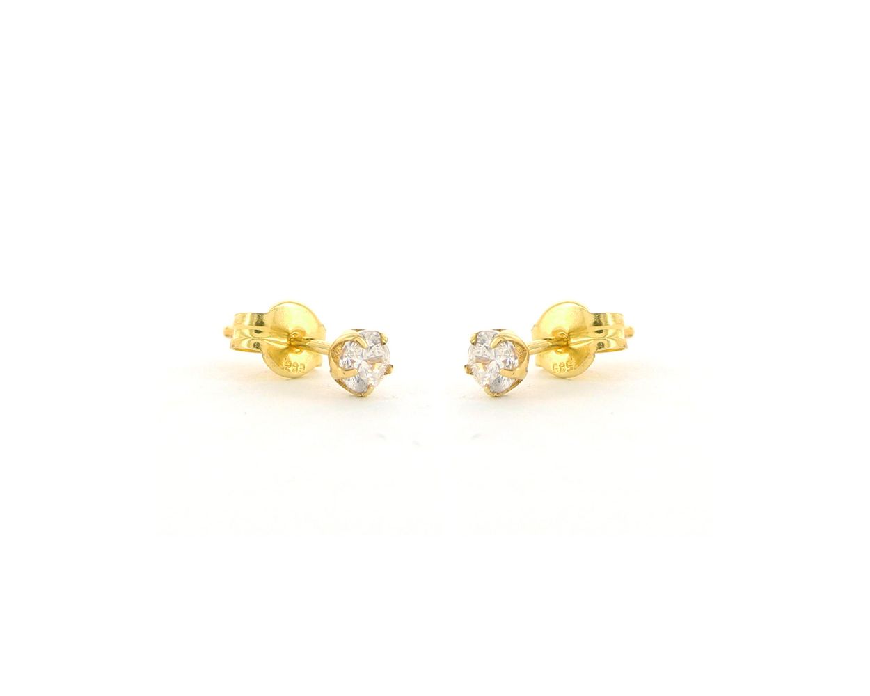 Karma Zirconia Earstuds - 14K Gold